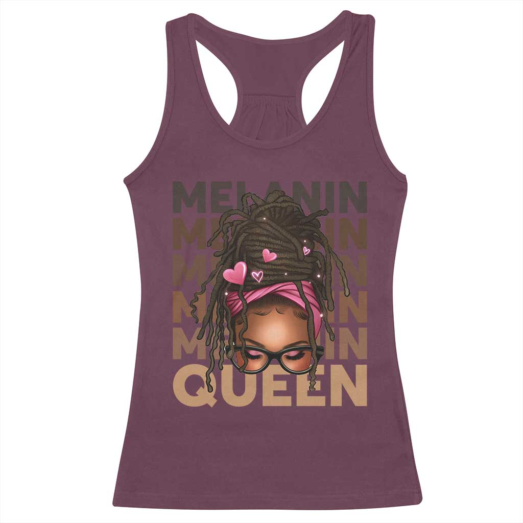 African American Pride Racerback Tank Top Melanin Queen Afro Messy Bun TS11 Maroon Print Your Wear