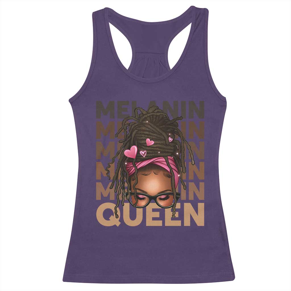 African American Pride Racerback Tank Top Melanin Queen Afro Messy Bun TS11 Purple Print Your Wear