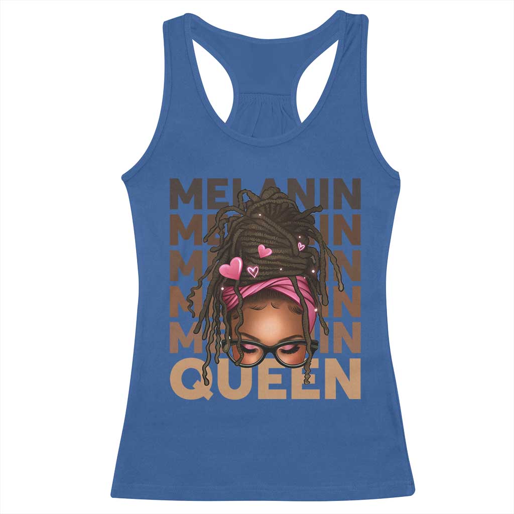 African American Pride Racerback Tank Top Melanin Queen Afro Messy Bun TS11 Royal Blue Print Your Wear