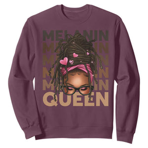 African American Pride Sweatshirt Melanin Queen Afro Messy Bun TS11 Maroon Print Your Wear