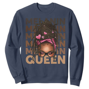 African American Pride Sweatshirt Melanin Queen Afro Messy Bun TS11 Navy Print Your Wear