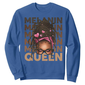 African American Pride Sweatshirt Melanin Queen Afro Messy Bun TS11 Royal Blue Print Your Wear