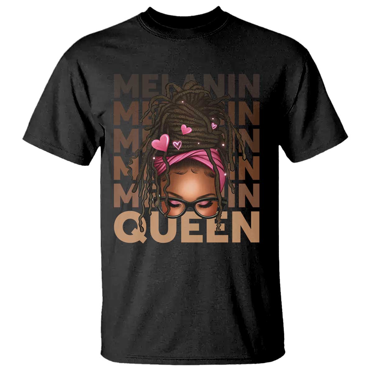 African American Pride T Shirt Melanin Queen Afro Messy Bun TS11 Black Print Your Wear