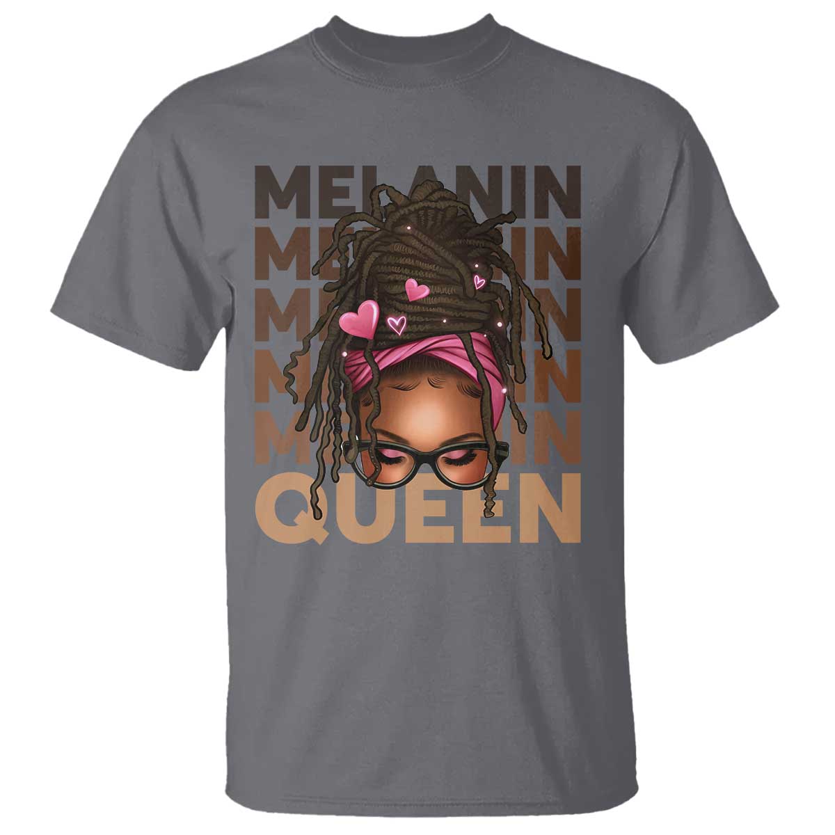African American Pride T Shirt Melanin Queen Afro Messy Bun TS11 Charcoal Print Your Wear