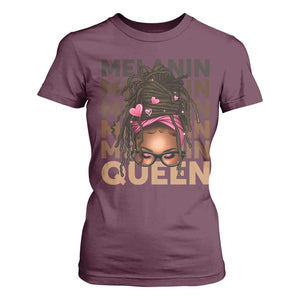 African American Pride T Shirt For Women Melanin Queen Afro Messy Bun TS11 Maroon Print Your Wear