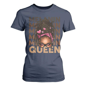 African American Pride T Shirt For Women Melanin Queen Afro Messy Bun TS11 Navy Print Your Wear
