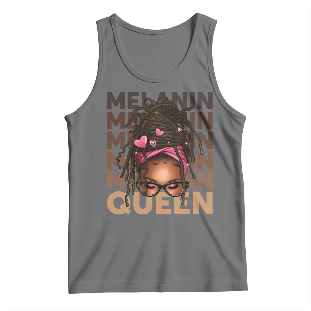 African American Pride Tank Top Melanin Queen Afro Messy Bun TS11 Black Heather Print Your Wear