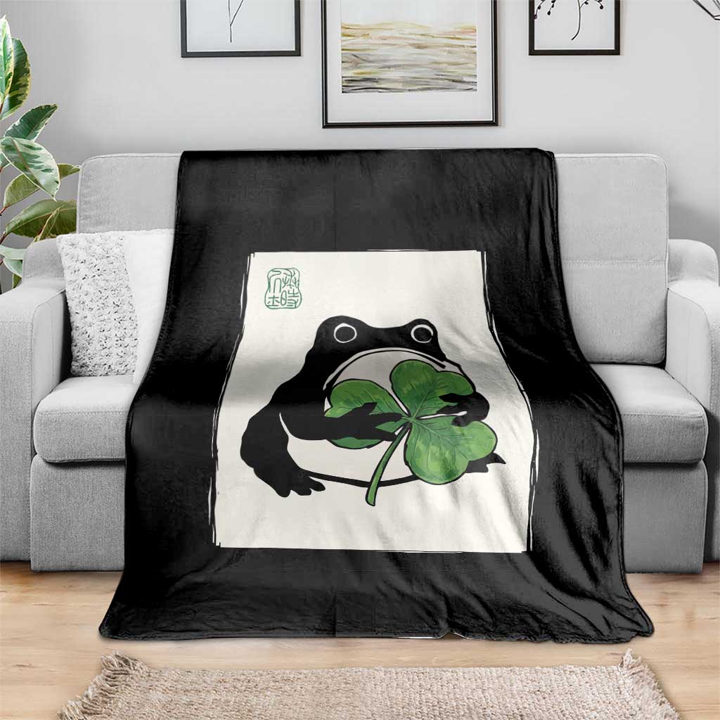 Funny Grumpy Frog Japanese St Patricks Day Throw Blanket TS11 Print Your Wear