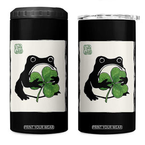 Funny Grumpy Frog Japanese St Patricks Day 4 in 1 Can Cooler Tumbler TS11 One Size: 16 oz Black Print Your Wear