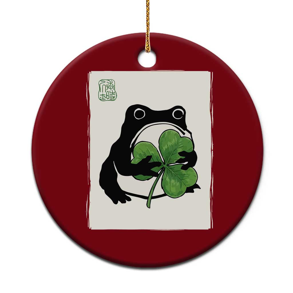 Funny Grumpy Frog Japanese St Patricks Day Ceramic Ornament TS11 1pc Red Print Your Wear