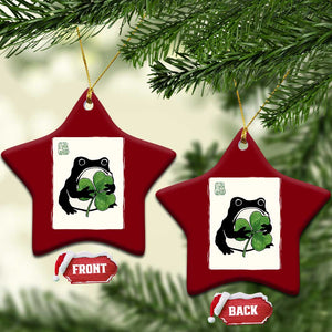 Funny Grumpy Frog Japanese St Patricks Day Ceramic Ornament TS11 Print Your Wear