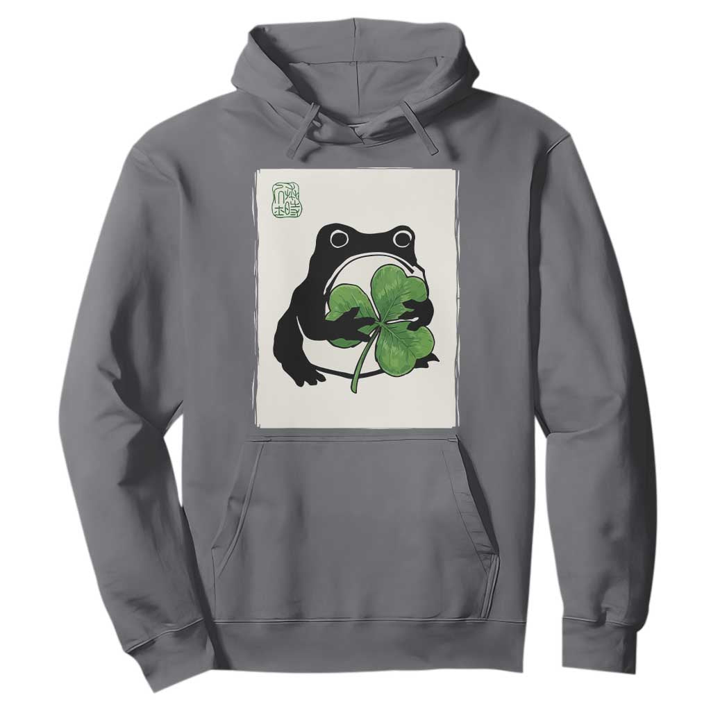Funny Grumpy Frog Japanese St Patricks Day Hoodie TS11 Charcoal Print Your Wear