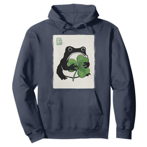 Funny Grumpy Frog Japanese St Patricks Day Hoodie TS11 Navy Print Your Wear