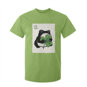Funny Grumpy Frog Japanese St Patricks Day T Shirt For Kid TS11 Lime Print Your Wear