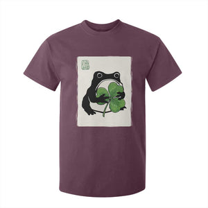 Funny Grumpy Frog Japanese St Patricks Day T Shirt For Kid TS11 Maroon Print Your Wear