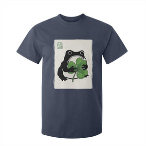 Funny Grumpy Frog Japanese St Patricks Day T Shirt For Kid TS11 Navy Print Your Wear