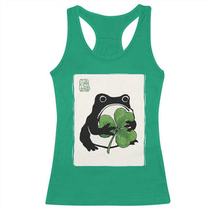 Funny Grumpy Frog Japanese St Patricks Day Racerback Tank Top TS11 Irish Green Print Your Wear
