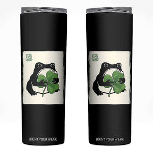 Funny Grumpy Frog Japanese St Patricks Day Skinny Tumbler TS11 Black Print Your Wear