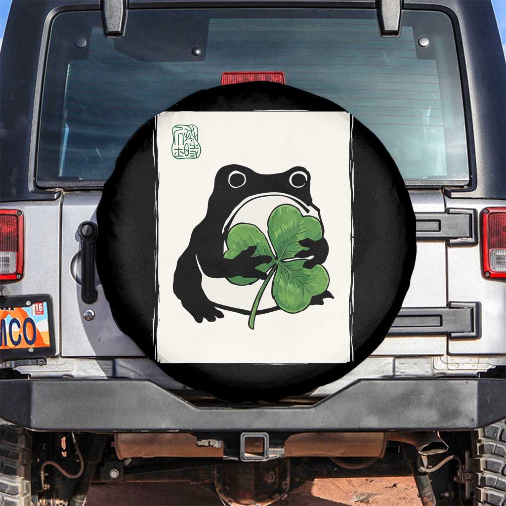 Funny Grumpy Frog Japanese St Patricks Day Spare Tire Cover TS11 No hole Black Print Your Wear
