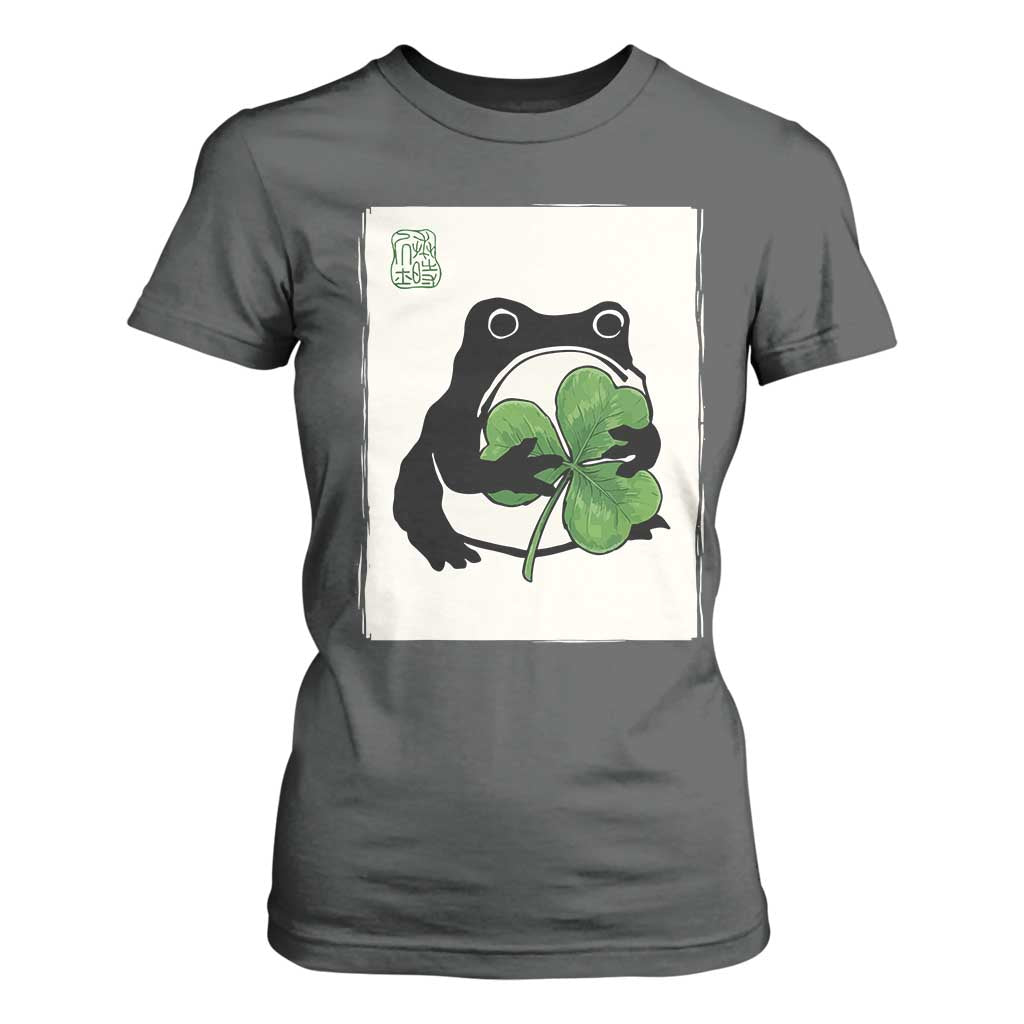 Funny Grumpy Frog Japanese St Patricks Day T Shirt For Women TS11 Dark Heather Print Your Wear