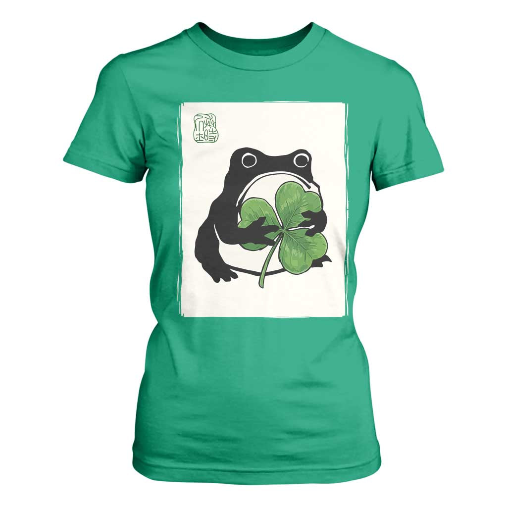 Funny Grumpy Frog Japanese St Patricks Day T Shirt For Women TS11 Irish Green Print Your Wear
