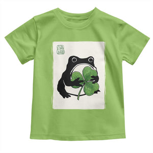 Funny Grumpy Frog Japanese St Patricks Day Toddler T Shirt TS11 Lime Print Your Wear
