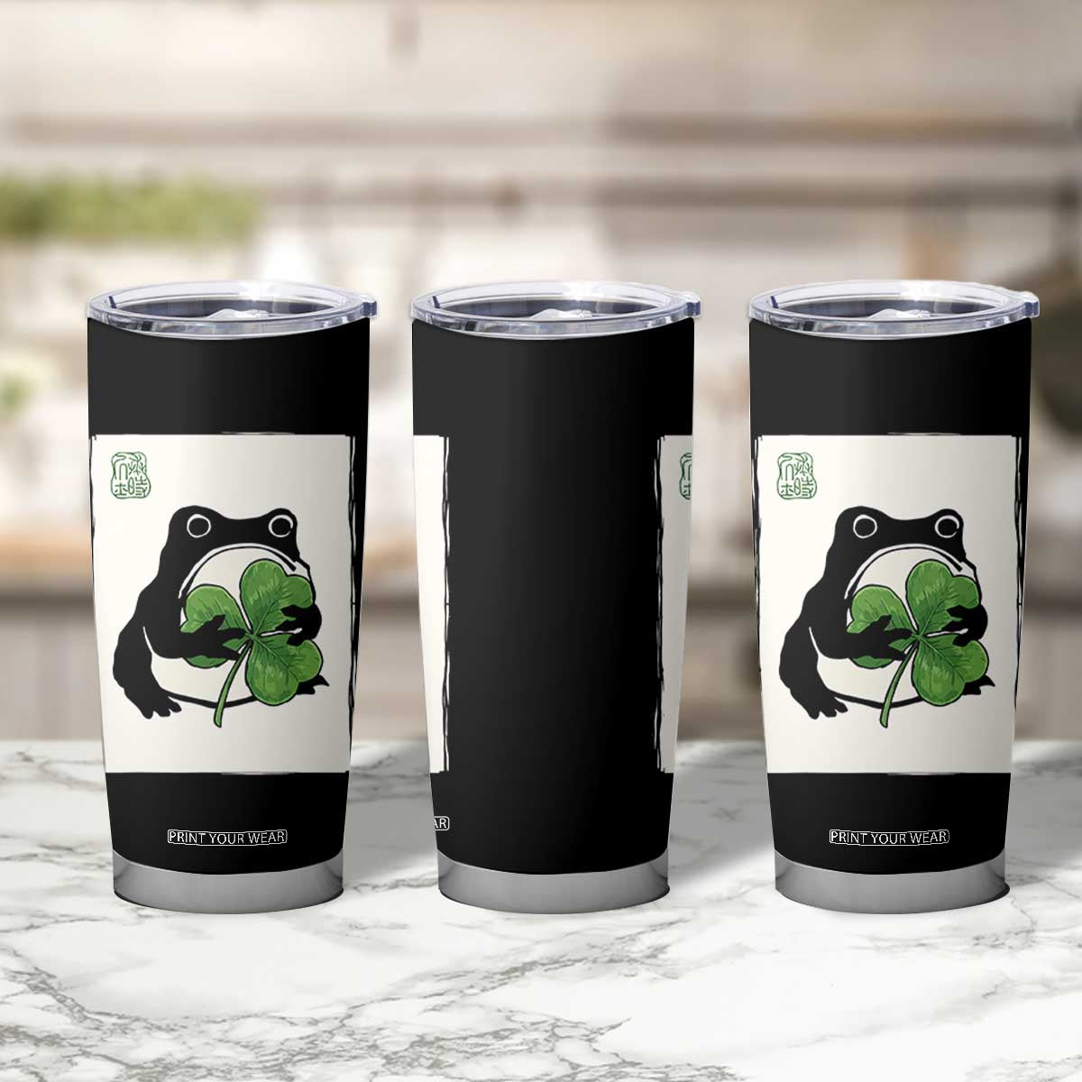 Funny Grumpy Frog Japanese St Patricks Day Tumbler Cup TS11 Print Your Wear