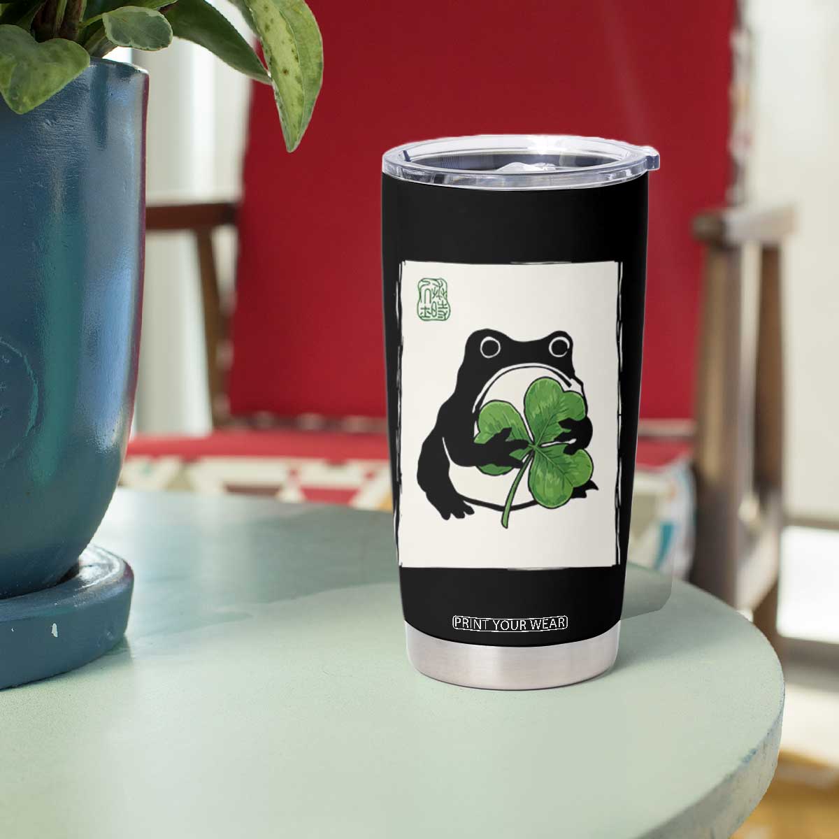 Funny Grumpy Frog Japanese St Patricks Day Tumbler Cup TS11 Print Your Wear