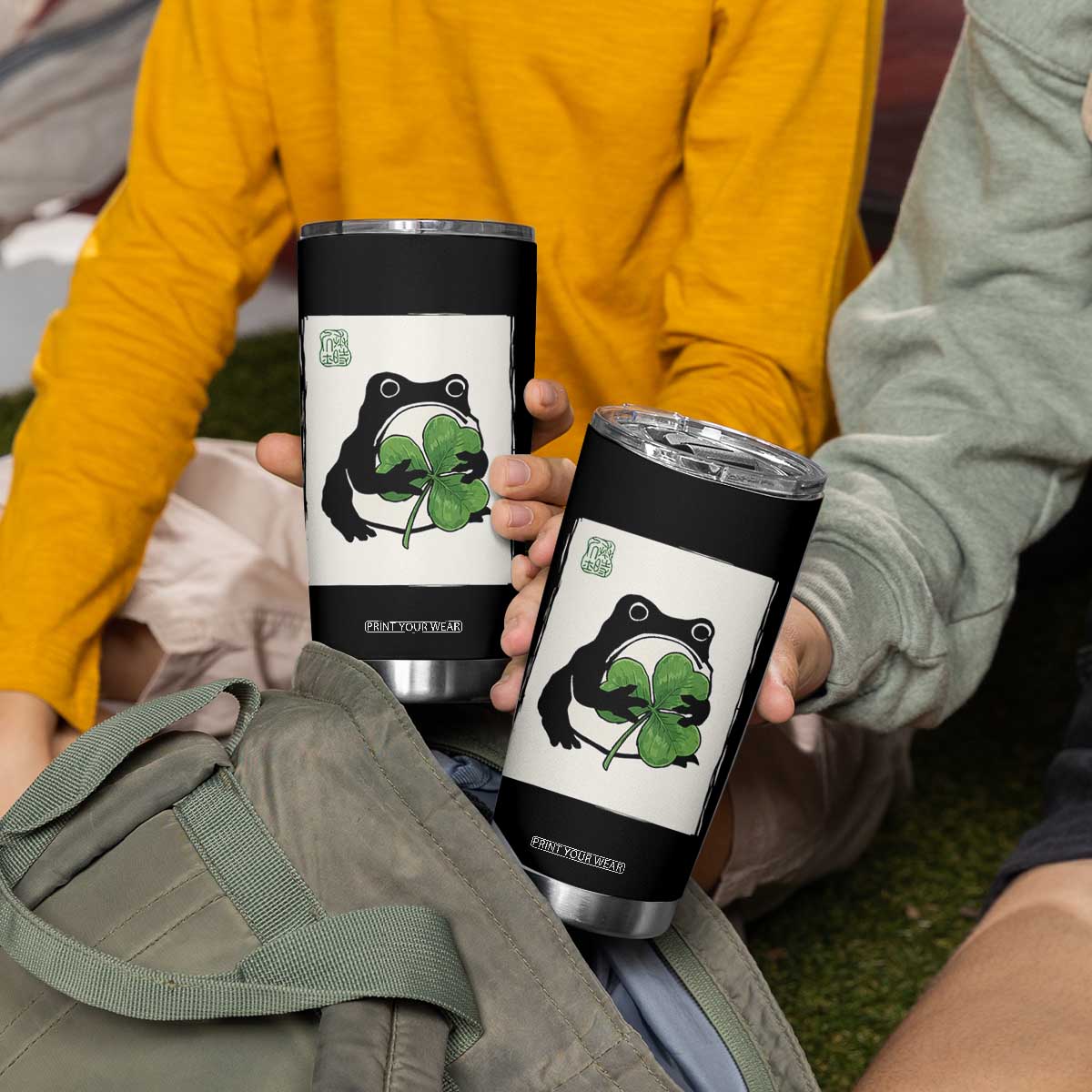 Funny Grumpy Frog Japanese St Patricks Day Tumbler Cup TS11 Print Your Wear