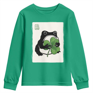 Funny Grumpy Frog Japanese St Patricks Day Youth Sweatshirt TS11 Irish Green Print Your Wear
