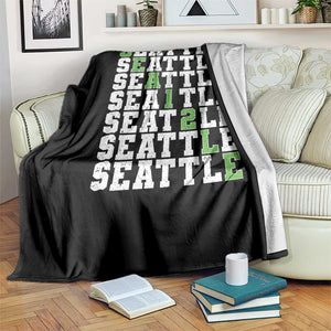 Seattle Fan 12 Athletic Number Throw Blanket City Football Game Day TS11 Print Your Wear