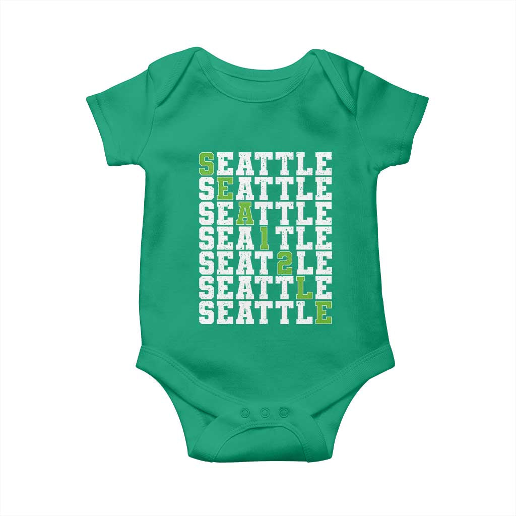 Seattle Fan 12 Athletic Number Baby Onesie City Football Game Day TS11 Irish Green Print Your Wear