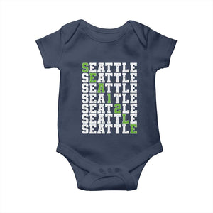 Seattle Fan 12 Athletic Number Baby Onesie City Football Game Day TS11 Navy Print Your Wear