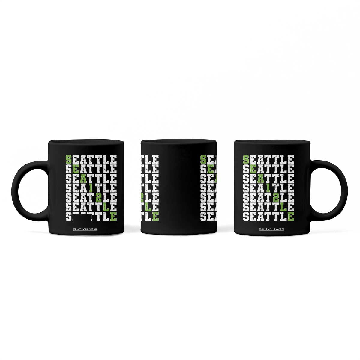 Seattle Fan 12 Athletic Number Coffee Mug City Football Game Day TS11 Print Your Wear