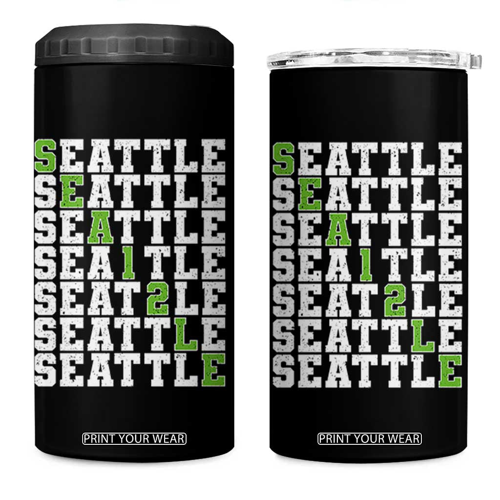 Seattle Fan 12 Athletic Number 4 in 1 Can Cooler Tumbler City Football Game Day TS11 One Size: 16 oz Black Print Your Wear