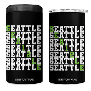 Seattle Fan 12 Athletic Number 4 in 1 Can Cooler Tumbler City Football Game Day TS11 One Size: 16 oz Black Print Your Wear