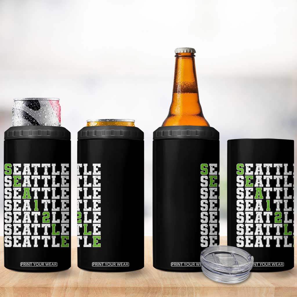Seattle Fan 12 Athletic Number 4 in 1 Can Cooler Tumbler City Football Game Day TS11 Print Your Wear