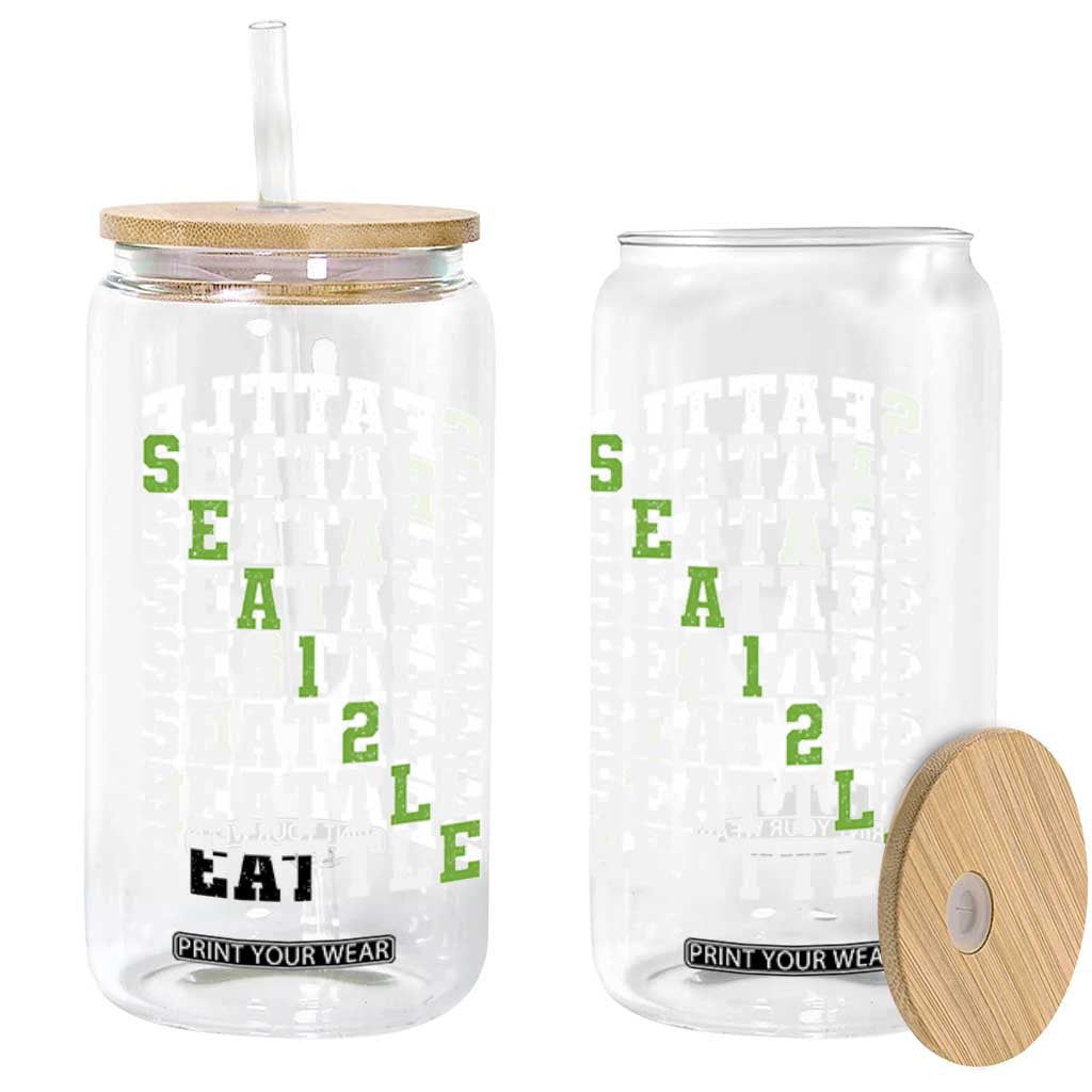 Seattle Fan 12 Athletic Number Glass Can City Football Game Day TS11 Print Your Wear