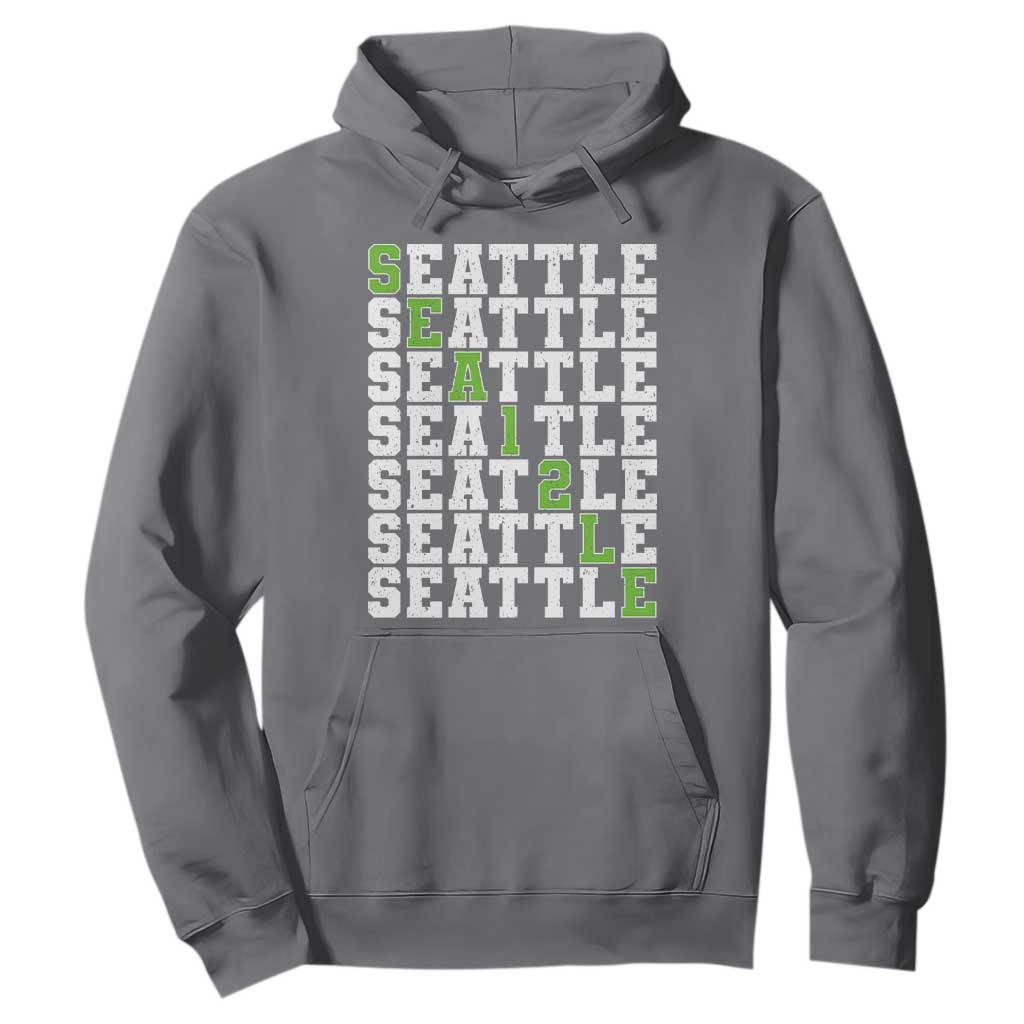 Seattle Fan 12 Athletic Number Hoodie City Football Game Day TS11 Charcoal Print Your Wear