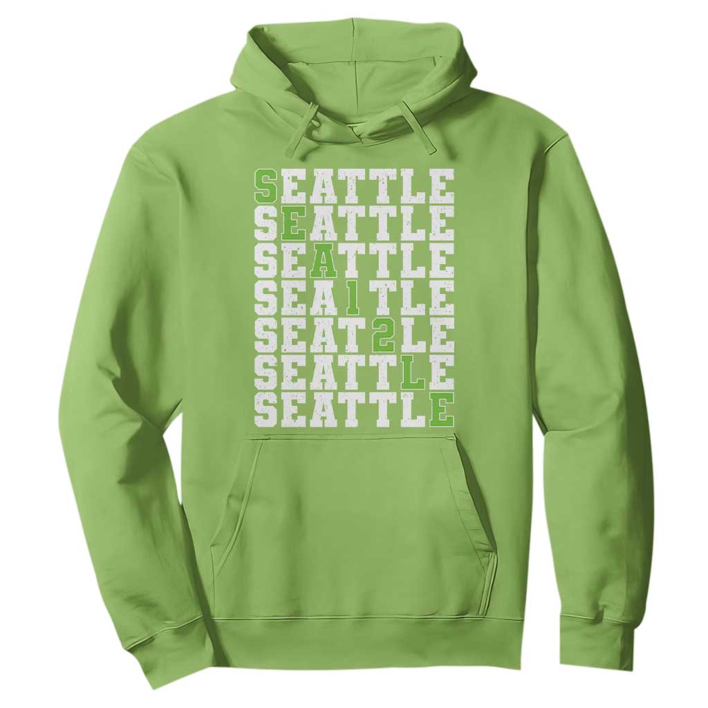 Seattle Fan 12 Athletic Number Hoodie City Football Game Day TS11 Lime Print Your Wear