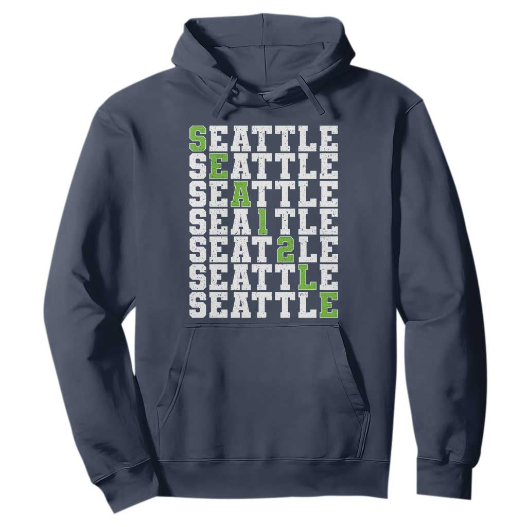 Seattle Fan 12 Athletic Number Hoodie City Football Game Day TS11 Navy Print Your Wear