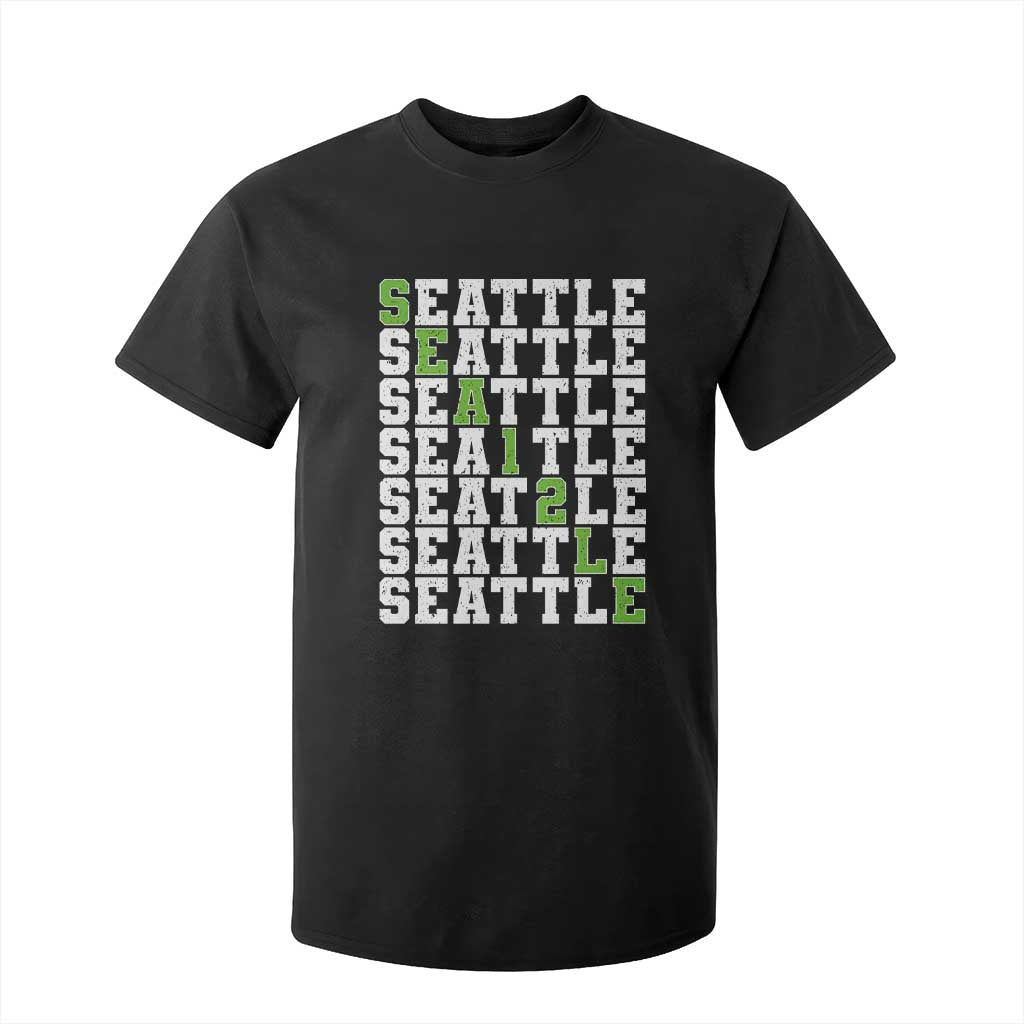 Seattle Fan 12 Athletic Number T Shirt For Kid City Football Game Day TS11 Black Print Your Wear