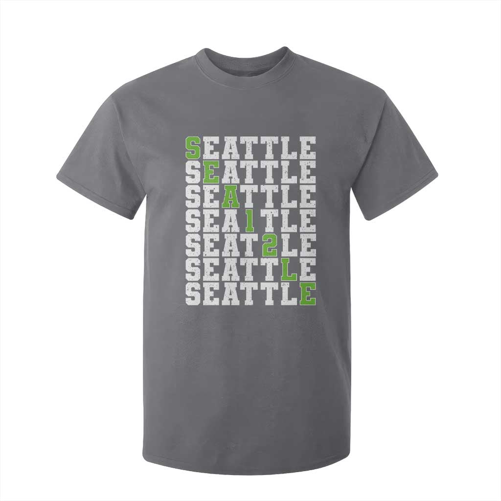 Seattle Fan 12 Athletic Number T Shirt For Kid City Football Game Day TS11 Charcoal Print Your Wear