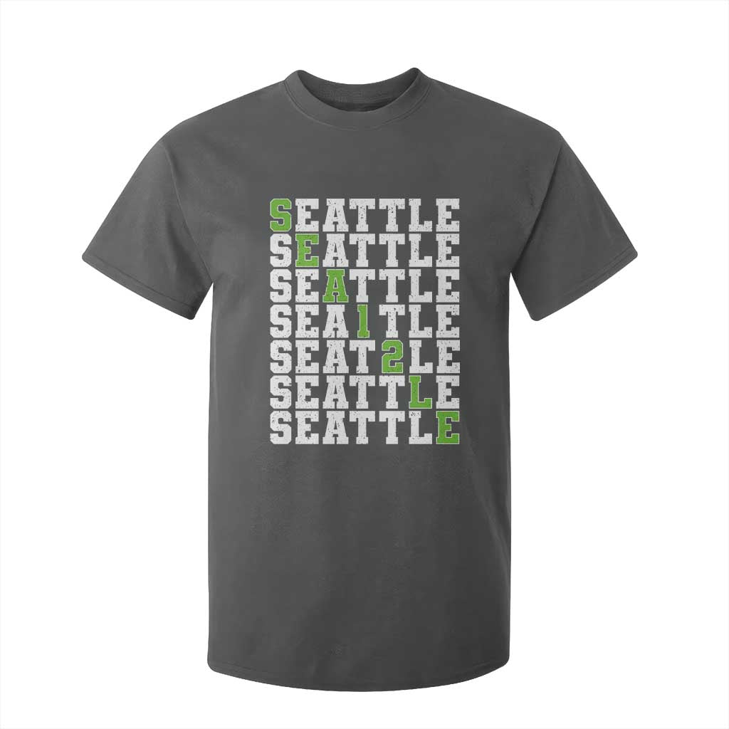 Seattle Fan 12 Athletic Number T Shirt For Kid City Football Game Day TS11 Dark Heather Print Your Wear