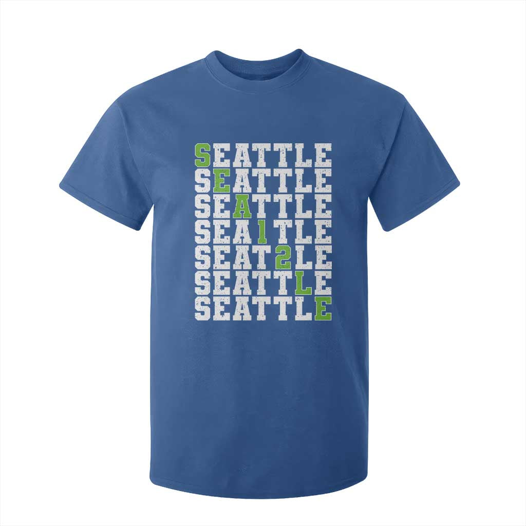 Seattle Fan 12 Athletic Number T Shirt For Kid City Football Game Day TS11 Royal Blue Print Your Wear