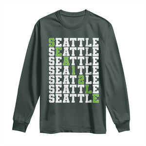 Seattle Fan 12 Athletic Number Long Sleeve Shirt City Football Game Day TS11 Dark Forest Green Print Your Wear