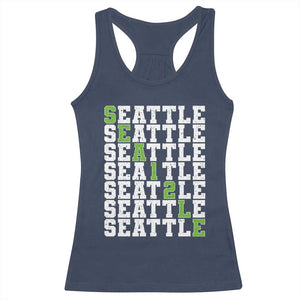 Seattle Fan 12 Athletic Number Racerback Tank Top City Football Game Day TS11 Navy Print Your Wear