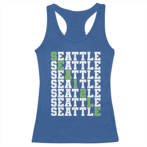 Seattle Fan 12 Athletic Number Racerback Tank Top City Football Game Day TS11 Royal Blue Print Your Wear