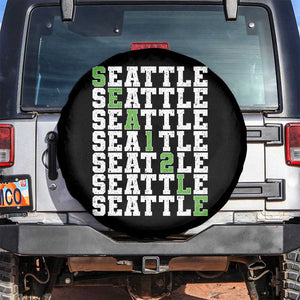 Seattle Fan 12 Athletic Number Spare Tire Cover City Football Game Day TS11 No hole Black Print Your Wear