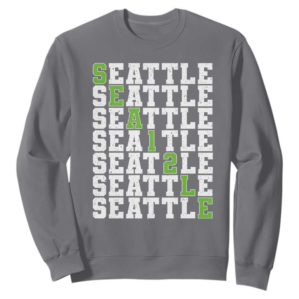 Seattle Fan 12 Athletic Number Sweatshirt City Football Game Day TS11 Charcoal Print Your Wear